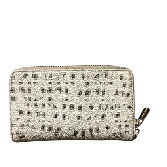 Michael Kors Cream Monogram Wallet with Gold Accents - Picture 2 of 11